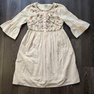 Floral Embroidered Cream Dress